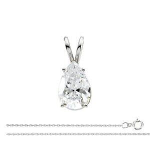Pear Mined Diamond Pendant 14K White 0.91 Ct E Si2 Gia C52200004